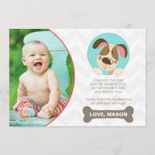 Puppy Dog Bedankt voor je kaart Foto Paw-Ty Paw St