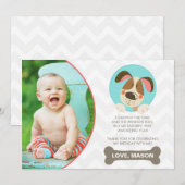 Puppy Dog Bedankt voor je kaart Foto Paw-Ty Paw St (Voorkant / Achterkant)