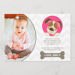 Puppy Dog Bedankt voor je kaart Foto Paw-Ty Paw St