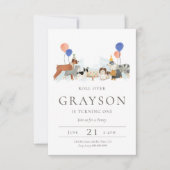 Puppy Dog Birthday Invitation Kinderen Kaart (Voorkant)