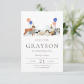 Puppy Dog Birthday Invitation Kinderen Kaart (Staand voorkant)