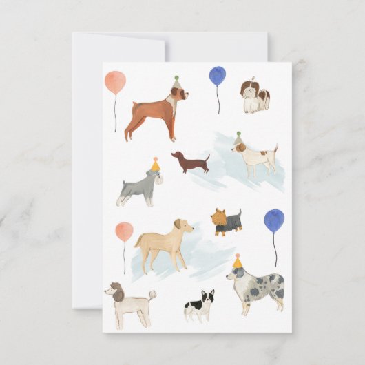Puppy Dog Birthday Invitation Kinderen Kaart (Achterkant)
