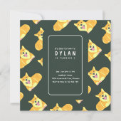 Puppy Dog Birthday Invitation Square Party Pawty Kaart (Voorkant)