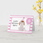 Puppy Dog Birthday-kaart op elke leeftijd Kaart (Gele Bloem)