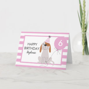 Puppy Dog Birthday-kaart op elke leeftijd Kaart