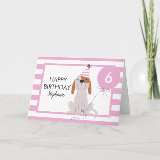 Puppy Dog Birthday-kaart op elke leeftijd Kaart (Voorkant)