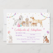 Puppy Dog Birthday keurt een puppy Certificate goe Kaart (Voorkant)