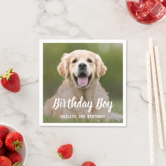 Puppy Dog Birthday Party Custom Pet Foto Servet (Insitu)
