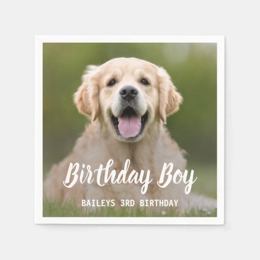 Puppy Dog Birthday Party Custom Pet Foto Servet (Voorkant)