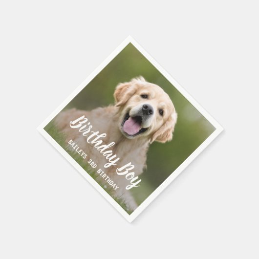 Puppy Dog Birthday Party Custom Pet Foto Servet (Hoek)