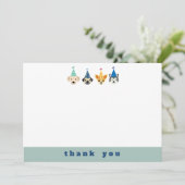 Puppy Dog Birthday Party Dank je Kaart (Staand voorkant)