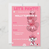 Puppy Dog Birthday Party Invitation Kaart (Voorkant)