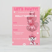 Puppy Dog Birthday Party Invitation Kaart (Staand voorkant)