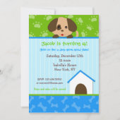 Puppy Dog Birthday Party Invitations Kaart (Voorkant)