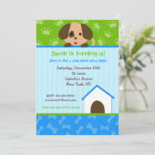 Puppy Dog Birthday Party Invitations Kaart (Staand voorkant)