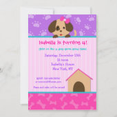 Puppy Dog Birthday Party Invitations Kaart (Voorkant)