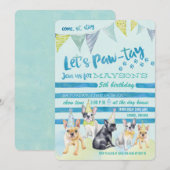 Puppy Dog Birthday Party Invitations Kaart (Voorkant / Achterkant)