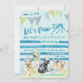 Puppy Dog Birthday Party Invitations Kaart (Voorkant)