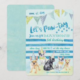 Puppy Dog Birthday Party Invitations Kaart