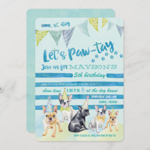 Puppy Dog Birthday Party Invitations Kaart