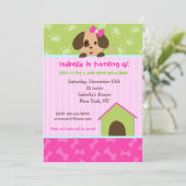 Puppy Dog Birthday Party Invitations Kaart (Staand voorkant)