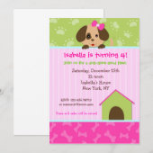 Puppy Dog Birthday Party Invitations Kaart (Voorkant / Achterkant)