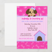 Puppy Dog Birthday Party Invitations Kaart (Voorkant / Achterkant)