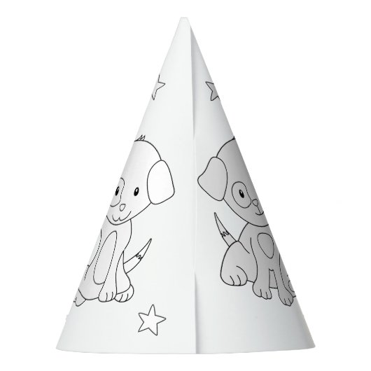 Puppy Dog Birthday Party - Kleur uw eigen Pet Feesthoedjes (Achterkant)