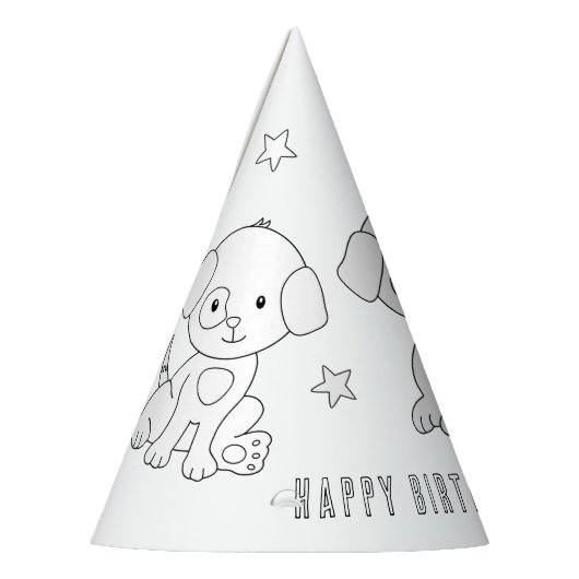 Puppy Dog Birthday Party - Kleur uw eigen Pet Feesthoedjes (Links)