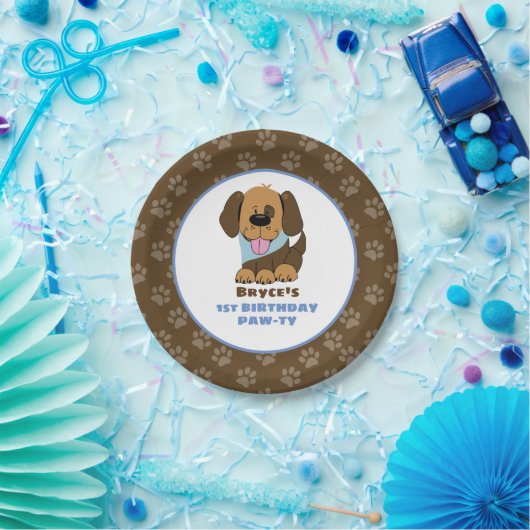 Puppy Dog Birthday Party Paper Borden Papieren Bordje (Feest)