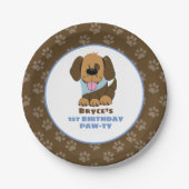 Puppy Dog Birthday Party Paper Borden Papieren Bordje (Voorkant)
