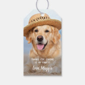 Puppy Dog Birthday Party Persoonlijke foto van Pet Cadeaulabel (Voorkant)