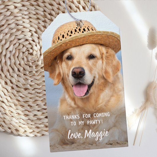 Puppy Dog Birthday Party Persoonlijke foto van Pet Cadeaulabel