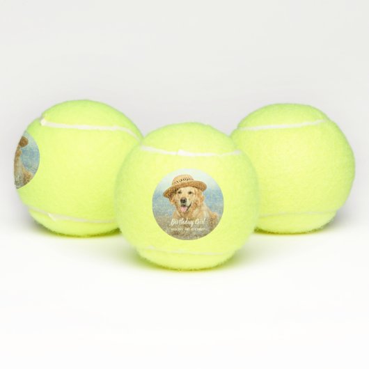 Puppy Dog Birthday Party Persoonlijke foto van Pet Tennisballen (Multi)