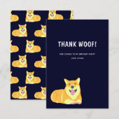 Puppy Dog Birthday Pawty Dank je wel Bedankkaart (Voorkant / Achterkant)