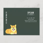 Puppy Dog Birthday Pawty Party Invitation Kaart (Voorkant)