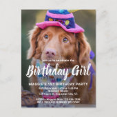 Puppy Dog Birthday Persoonlijke foto Pet Uitnodiging Briefkaart (Voorkant)