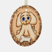 Puppy Dog Bone Keramisch Ornament (Rechts)