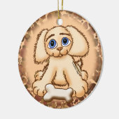 Puppy Dog Bone Keramisch Ornament (Links)