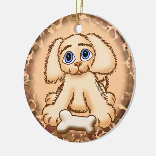 Puppy Dog Bone Keramisch Ornament (Links)