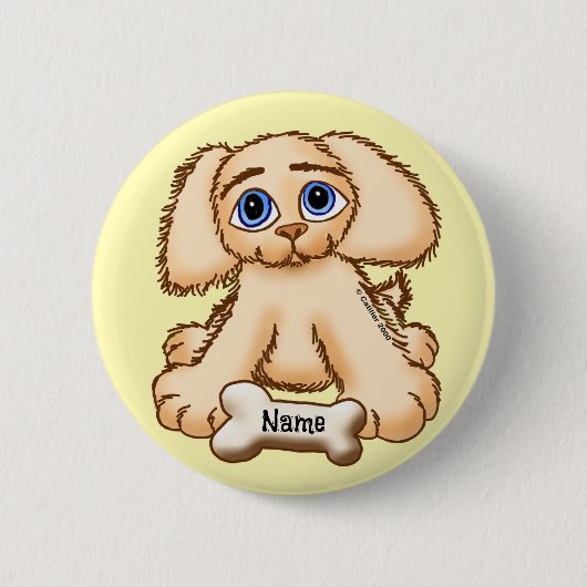 Puppy Dog Bone Ronde Button 5,7 Cm (Voorkant)
