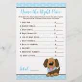 Puppy Dog Boy Baby shower Price Right Game (Voorkant)