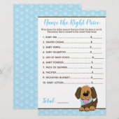 Puppy Dog Boy Baby shower Price Right Game (Voorkant / Achterkant)