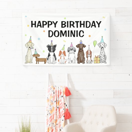 Puppy Dog Boy Birthday Party Banner (Insitu)
