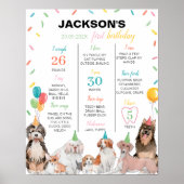Puppy Dog Boy Verjaardag Mijlpaal Teken Poster (Voorkant)