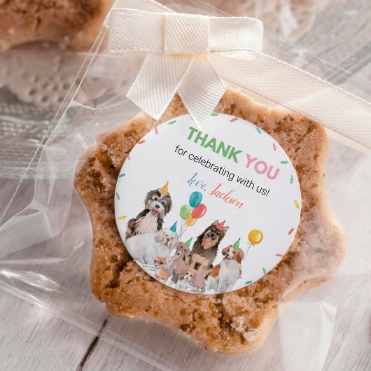 Puppy Dog Boy Verjaardag Sticker Labels Party