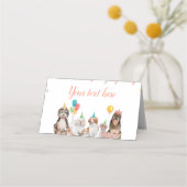 Puppy Dog Boy Verjaardag Voedsel Plaats Kaart Walv Plaatskaartje (Achterkant)