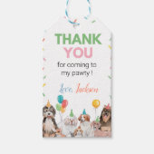 Puppy Dog Boy Verjaardagsthema Dank u Label Cadeaulabel (Voorkant)