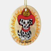 Puppy Dog Brandweerman Keramisch Ornament (Rechts)