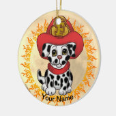 Puppy Dog Brandweerman Keramisch Ornament (Links)
